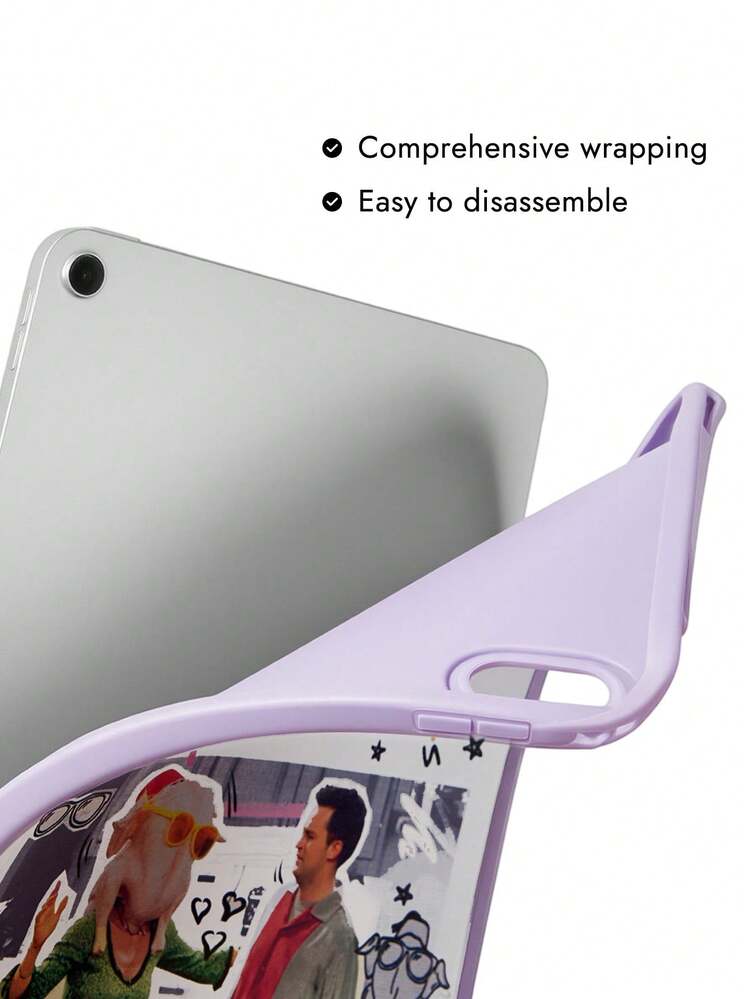 FRIENDS X SHEIN Friends Nostalgic Leather Texture Anti-Drop Protective Flat Protective Case - Multicolor - View 3
