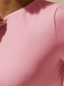 MUSERA ESSENTIALS 柔软触感短袖修身连衣裙，基础款休闲春夏可爱白色连衣裙，适合女士度假、秋季、夜晚外出、优雅返校、约会、秋季派对、时尚新娘单身派对、告别单身派对、婚礼等场合。 - 藕粉色 - 查看 6