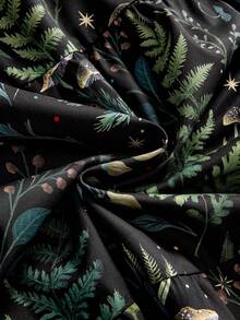 ROMWE Fairycore Summer Boho Vacation Crescent Moon & Plant Retro All-Over Print Plus Size Women Spaghetti Strap Dress - Multicolor - View 4