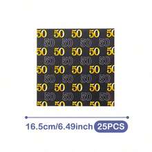 50th Black Gold Dots Happy Birthday Disposable Plates, Napkins And Cups Set, Serves 20 Guests. This Disposable Party Set (Including Plates, Napkins And Cups) Is Perfect For Birthday Parties, Weddings And Family Picnics. - View 11