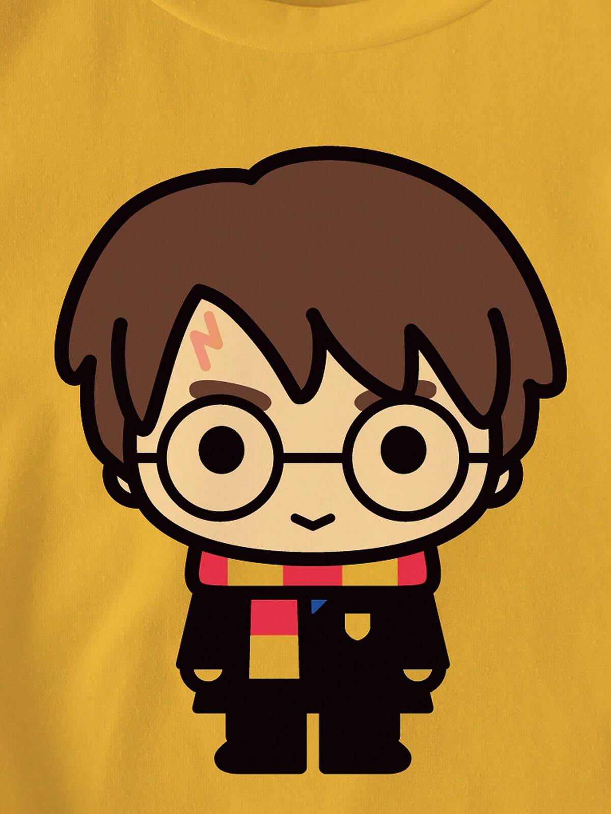 HARRY POTTER X SHEIN T-shirt à col rond à manches courtes avec personnage de dessin animé et imprimé rayé pour jeune garçon 4