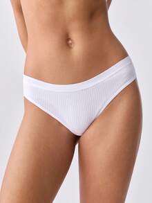Loungeista 6 pièces/set Culottes tanga confortables côtelées, design sans couture T-back - Multicolore - Voir 7