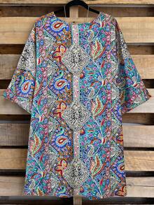 Rusticease Plus Size Women Allover Print Casual Versatile Daily Wear Coat Beach Rodeo Business Dinner Autumn - Multicolor - View 2