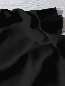 SHEIN CURVE+ 大码纹理面料荷叶边衬衫，简约时尚休闲，适合日常夏季穿着、海滩度假、毕业典礼、早午餐、圣帕特里克节春假、优雅度假等场合，Casau - 黑色 - 查看 4