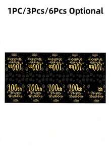 1 buah/3 buah/6 buah Taplak Meja Persegi Panjang Sekali Pakai Motif Emas Hitam Bercorak Emas untuk Pesta Ulang Tahun ke-100, Alas Meja, Dekorasi Sempurna untuk Meja Pesta Ulang Tahun Pria dan Wanita, Ulang Tahun ke-100, Hadiah Pesta, Dekorasi Meja, Taplak Meja, Penutup Meja, Hadiah Ulang Tahun, Suvenir Pesta - MultiWarna - View 6