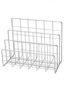 Étagère de livre moderne en métal, étagère de rangement de bureau minimaliste en fer, étagère de rangement de bureau, étagère de rangement de livre, boîte de rangement multifonctionnelle pour magazine et journal, convient pour l'organisation et la décoration de bureau à domicile - Multicolore - Voir 13