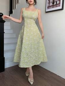 Modelyn Setelan Jacquard Wanita Elegan untuk Aktivitas Luar Ruangan - Hijau - View 5