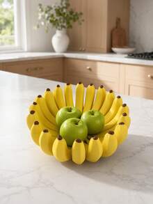Zazumi 1PC/2PCS 3D Printed Resin Fruit Bowl, Banana Shaped Decorative Storage Tray, Yellow Novelty Fruit Basket For Kitchen Countertop, Home Dining Table Centerpiece, Unique Kitchen Decor Gift, Cute Aesthetic Holder For Snacks & Fruits - Multicolor - View 4