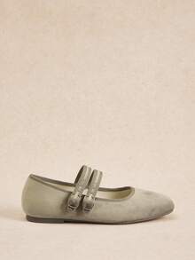 Rosivie Sepatu Loafer Datar Kasual Wanita dengan Desain Gesper, Serbaguna untuk Pemakaian Sehari-hari - Aprikot. - View 8