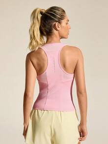 In My Nature Áo tank top thể thao ngoài trời không tay, đa năng, màu hồng phối lưới, lưng phản quang, in chấm bi ombre. - Hồng - Xem 8