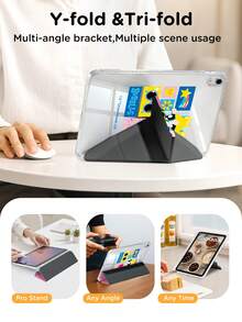 THE POWERPUFF GIRLS X SHEIN 适用于 iPad (A16) 11 英寸第 11 代（2025 年款）/ iPad 第 10 代、iPad Pro 2020/2021 11 英寸、iPad 7/8/9 代、Galaxy Tab A9 Plus 的保护套，采用高端质感，支持 3+Y 折叠，具备自动唤醒/睡眠功能和内置笔槽，防震保护套。 - 彩色 - 查看 8