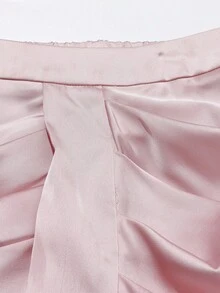 GlowEve CURVE Chân váy xếp ly dáng ôm màu trơn cỡ lớn, thích hợp cho mùa xuân/hè. - Hồng - Xem 6