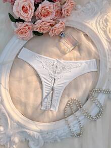 Spicy Aura Women's Sexy Lace Patchwork Panties - White - View 2
