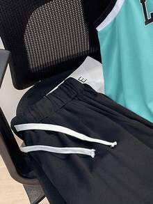 SHEIN 青少年男童休闲舒适印花背心和针织短裤套装 - 綠色 - 查看 5