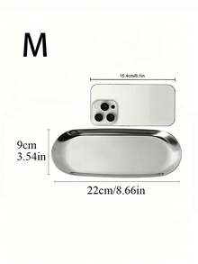 1 chiếc khay đựng đồ trang sức bằng kim loại màu bạc sang trọng, hình oval, dùng trang trí nhà cửa, làm đồ thủ công để bàn (7in/8.7in/10.2in) - Bạc - Xem 11
