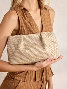 MOTF PREMIUM BOLSO DE MANO PARA DAMAS, BOLSO EXQUISITO PARA FIESTAS Y CENAS, COMBINABLE CON VESTIDOS PARA USO DIARIO - Albaricoque - Ver 5