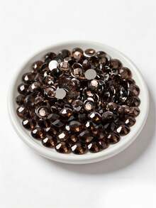 2000颗3-6毫米银色扁平摩卡深棕色树脂水钻，圆形果冻宝石，用于制作配饰、鞋子、服装、化妆品、包包和装饰品 - 摩卡深棕 - 查看 4