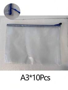 Extra Large Grid Waterproof Zipper Document Bag - A3/A4/B4/A5/B5/B6 Transparent Student And Professional Document Organizer, Ideal For Paper And Exam Storage. - Multicolor - View 24