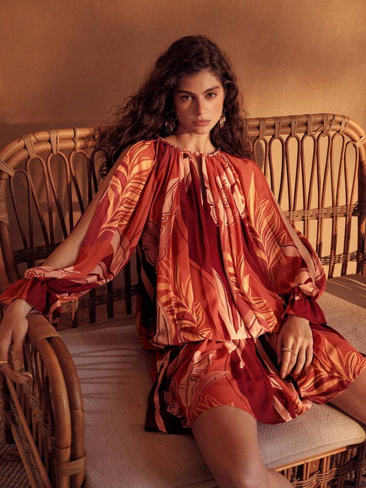 red boho dress short MOTF PREMIUM WOMEN'S PRINTED VACATION SPRING/SUMMER BEACH DARK TROPICAL JAMICAN SEXY House Of CB Thea seller_goddiva and a breezy A Size:Plus Size Knee Length