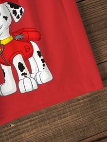 SHEIN | PAW Patrol 2件組 男童對比色卡通印花圓領T恤短褲套裝 - 白色 - 查看 3