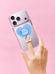 SHEIN X Care Bears Acrylic Ring Mobile Phone Holder, Desktop Support Bracket Clip Ring Clasp, Strong Adhesive Multi-Functional Ring,Heart,Gift Ideas,Party,Holiday,Valentine's Day - Blue - View 5