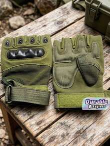1 Pair Men's Half-Finger Tactical Gloves: Perfect For Outdoor Sports, Hunting, Airsoft, And Motorcycle Riding. - Multicolor - View 1