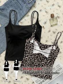 SHEIN PETITE CURVE Áo camisole mùa hè cỡ lớn, đa năng, có đệm mút, ôm sát, không lưng. - Nhiều màu - Xem 3