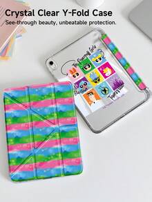 THE POWERPUFF GIRLS X SHEIN 相容於 Pad 11(A16)2025(11吋)/Pad 10 2022(10.9吋),Pad Pro 2020/2021 11吋,Pad 7/8/9代, Galaxy Tab A9 Plus 的保護殼,高級質感,具備 3+Y 折疊,自動喚醒/睡眠功能,以及內建筆槽,防震平板保護殼 - 彩色 - 查看 4