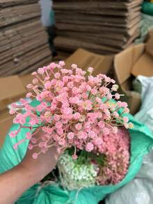 60/180 unidades de flores artificiais de Gypsophila (mosquitinho), buquê de flores artificiais realistas para buquê de noiva, arranjos florais caseiros, decoração de vasos, presentes para o Dia dos Namorados e formaturas. - Rosa - Ver 4