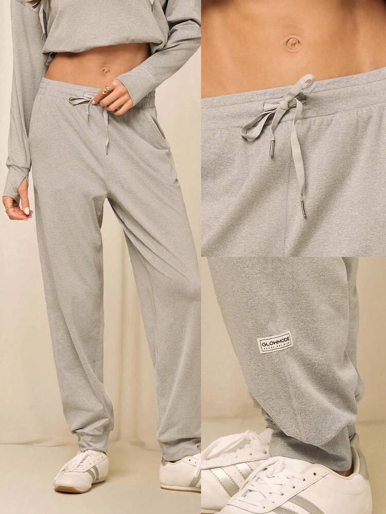 Modest 1PC CloudKnit Weekend Stroll Soft Stretchy Lightweight Adjustable Drawstring Waist Pockets Relaxed Fit Joggers Daily Casual Street Wear