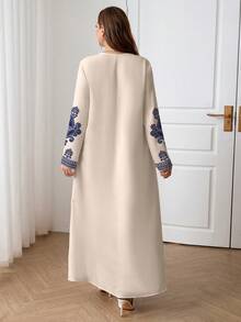 Al Najma Plus Size Casual Minimalistisk Arabisk Stil Klänning - Multifärgad - Visa 2