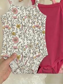 LMoss Kids Sweet & Cute Printed Baby Girl Casual Bodysuit, Suitable For Spring/Summer - Apricot - View 3