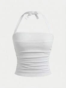 SHEIN Girlism 随机6件，赠送2件少女春夏街头风百搭休闲度假风露脐无肩带褶皱弹力蝴蝶结修身短款上衣，适合夏季休闲、校园、运动、户外野餐、街头摄影、母亲节毕业季等场合。这款夏季上衣适合春夏日常、外出、度假、节日穿着，时尚少女，休闲百搭，新款，返校季，轻松休闲风，返校季必备。 - 彩色 - 查看 9