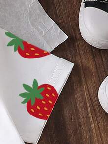 Fashion Strawberry Print, Girls 2-Piece Set, Girls Casual Short Sleeve T-Shirt And Shorts, Comfortable And Stylish. Suitable For All Seasons, Home, Vacation, Holiday, Spring Vibes, Tops, Shorts, Tendencias Ss26, New Ss26 Fashion, Sets, Summer Tops, Summer Outfits Easy Comfort, Stylish Girl Set, CasualWear, Spring&Summer Set, New Style, Chill Chill - Multicolor - View 7