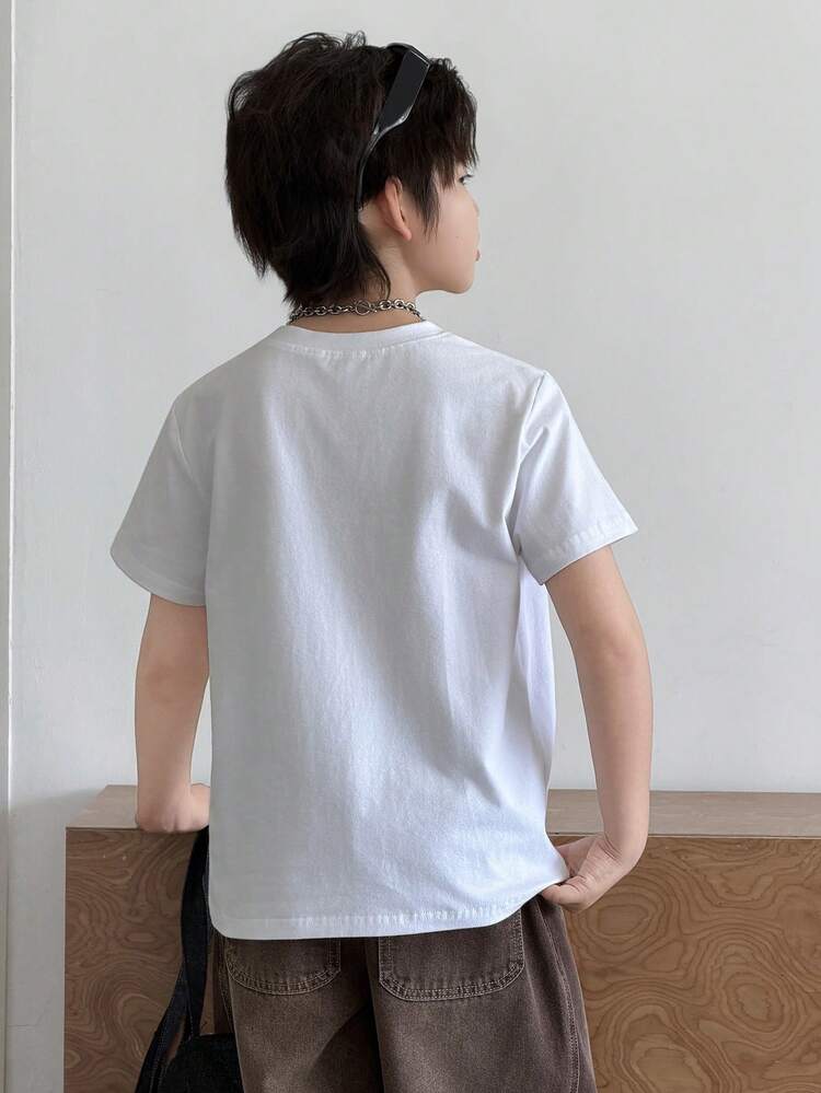 Oversized Crew Neck Short Sleeve T-Shirt For Toddler Boys