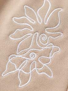Manfinity Dauomo Men's Fashion Casual Vacation Beach Embroidered Shorts - Khaki - View 4