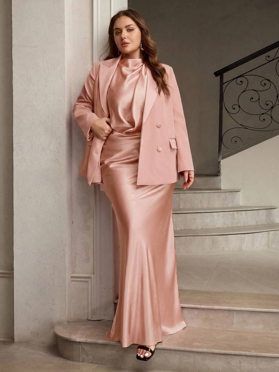 ZEYLAH Satin Halter Elegant Mermaid Dress