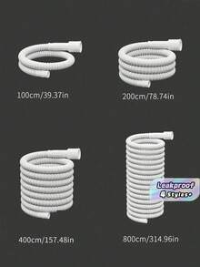 Universal Faucet Extension Hose Cuttable 1m 2m 4m 8m Flexible Heavy Duty Leakproof Connector Bathroom Kitchen Washing Machine Outdoor Garden Yard Watering Tool Easy Install - White - View 1