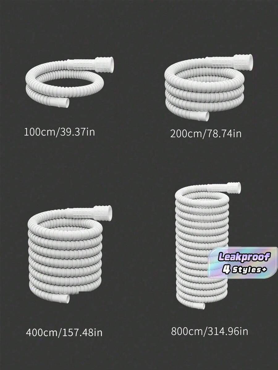 Universal Faucet Extension Hose Cuttable 1m 2m 4m 8m Flexible Heavy Duty Leakproof Connector Bathroom Kitchen Washing Machine Outdoor Garden Yard Watering Tool Easy Install - White - View 1