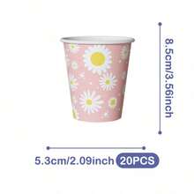 Pink Daisy Garden Disposable Plates, Napkins And Cups Set, Serves 20 Guests. This Disposable Party Set (Including Plates, Napkins And Cups) Is Perfect For Birthday Parties, Weddings And Family Picnics. - View 7