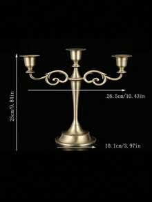 Zazumi 1Pc Alloy Candlestick 5 Arms/3 Arms, Wedding Decor Event Candle Holder, Table Ornament, Home Decor, Room Decor, For New Year, Christmas Table Decor, Wedding Decor, New Building Celebration, Office Study Supplies, Home Dining, Party - multicolor - View 10