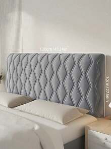Velvet Headboard Cover Full Wrap Design Ultra Soft Quilted Padding Dust Protection Modern Bedroom Decor Solid Color Upholstery Upgrade - Grey - View 12