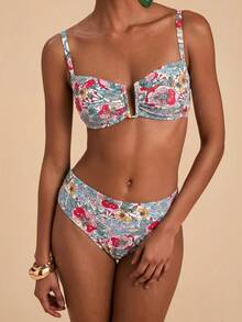 Travachic Women's Colorful Printed Casual Swimwear Set - Multicolor - View 6