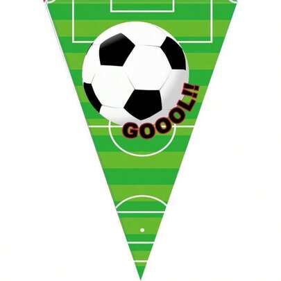 1 paquete Bandera de Pendón de fútbol, Banner de banderas triangulares con temática de fútbol para decoraciones de fiesta de cumpleaños de fútbol, Banner de Guirnalda de fútbol, Banners de fiesta de fútbol, Banderines de fútbol para decoración de aficionados al fútbol, Vuelta al cole, Día de San Valentín
