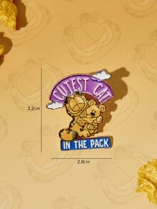GARFIELD | SHEIN 1件新款創意卡通圖案胸針，IP聯名設計，可愛個性化，簡約大方，亦可作為配件使用，適合各種派對、音樂會、節日，精美禮物 - 彩色 - 查看 5