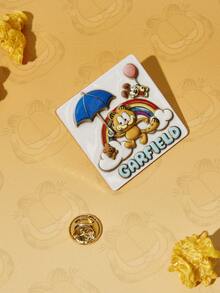 GARFIELD | SHEIN A New Creative Cartoon Animal Pattern Printing Brooch, IP Joint Design, Cute Personalized, Simple And Generous, Can Also Be Used As Accessories, Suitable For Various Parties, Concerts, Festivals, Exquisite Gifts - Multicolor - View 4