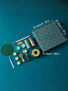 1PC Wax Seal Stamp Kit Retro Envelope Sealing Wax Beads Set With Spoon Candle Melting Furnace Gift For Wedding Invitation Christmas Card DIY Craft Supplies Hot Search - Dark Green - View 2