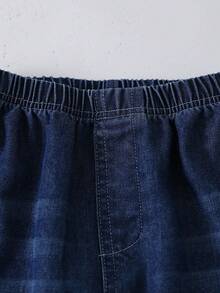 SHEIN 男童 3 件組 華夫格圓領 T 恤、牛仔褲、斜挎包套裝 早秋返校日常休閒童裝套裝 - 彩色 - 查看 5