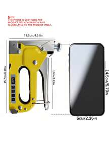 Manual Stapler Set - 4-In-1 Stapler For Wood, Fabric, Furniture, Roofing Felt - Staple Gun, 1600 Nails And 800 Nails Set Available - Yellow - View 3