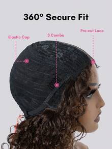 BreezeEase Water Wave Bob Wig Human Hair Glueless Lace Front Wigs For Women Mixed Brown Color Human Hair Wig Wear & Go Hair Wigs Curly Wig Side Part 10" Summer Elegant Casual Chic Y2K Party Wedding Graduation Prom Festival Formal Streetwear Boho Spring - S4 - View 6
